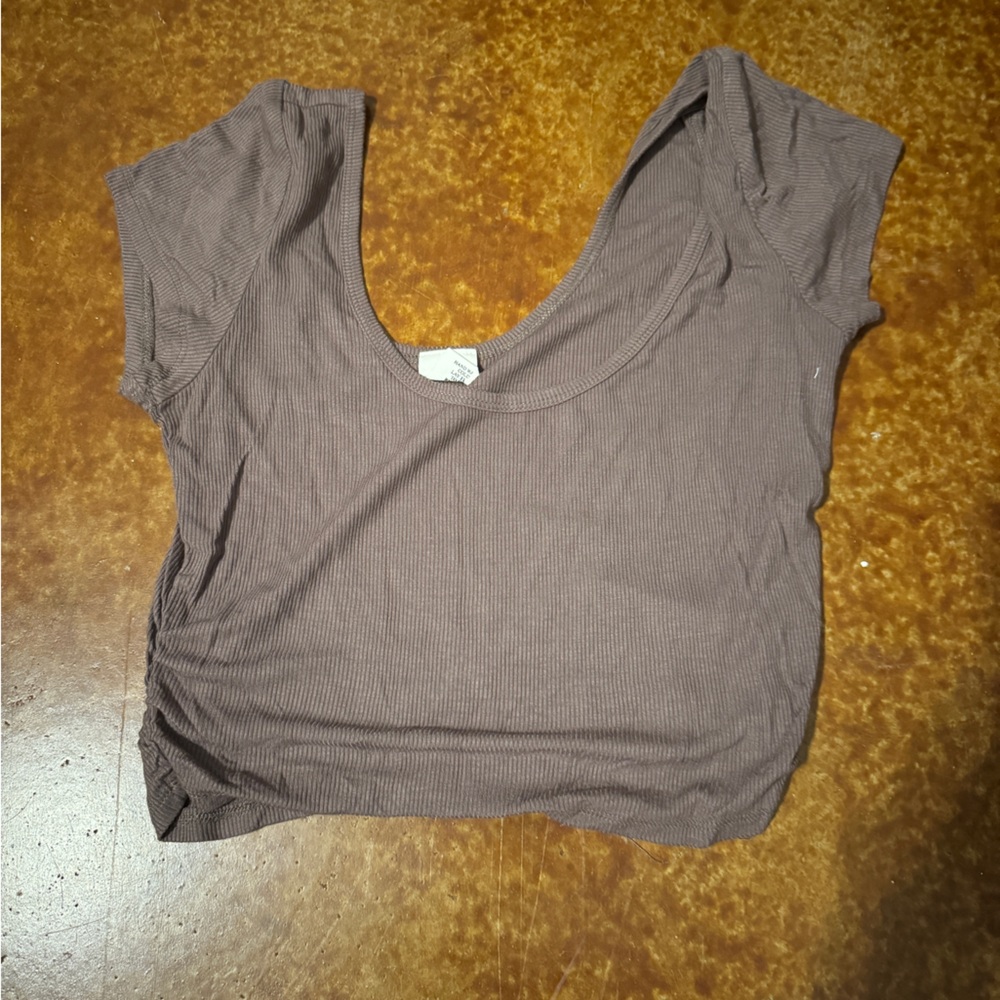 Brown Short Sleeve Top